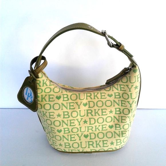 Dooney & Bourke Handbags - Dooney & Bourke Signature Hobo Green Canvas Handbag Small Satchel